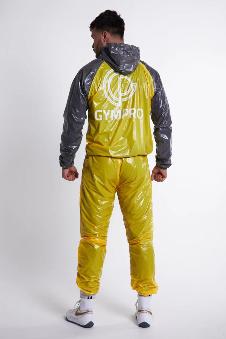 GYMPRO APPAREL HYBIRD PERFORMANCE SWEAT SUIT YELLOW / GREY - LARGE