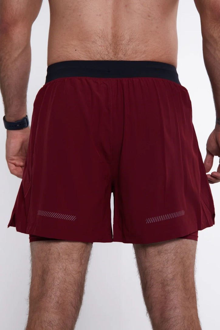GYMPRO APPAREL HYBRID PERFORMANCE SHORTS RED - LARGE