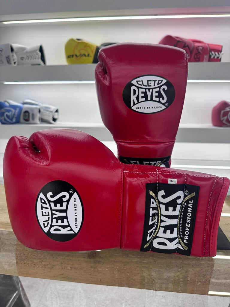 CLETO REYES 16oz SPARRING GLOVES LACE UP RED