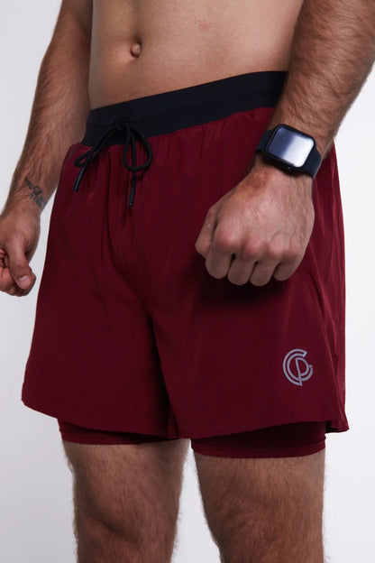 GYMPRO APPAREL HYBRID PERFORMANCE SHORTS RED - LARGE