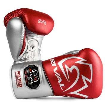 RIVAL RS100 PROFESSIONAL SPARRING GLOVES 16oz - RED/SILVER