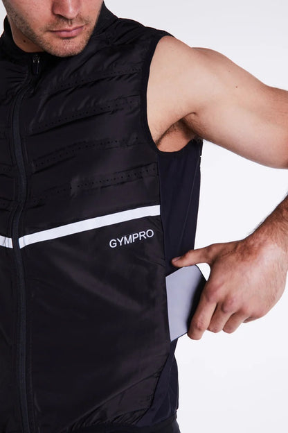 GYMPRO APPAREL MENS XT2 PERFORMANCE GILET BLACK - LARGE