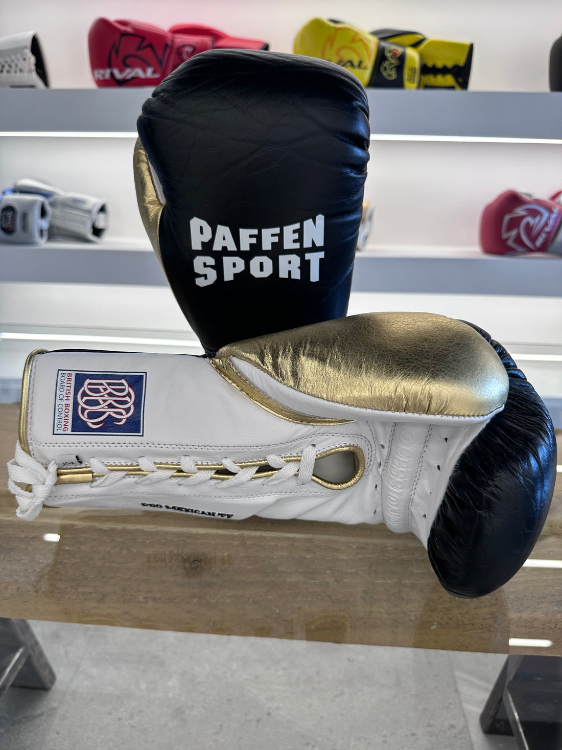 PAFFEN SPORT PRO MEXICAN TF BOXING GLOVES 10oz BLACK/WHITE/GOLD
