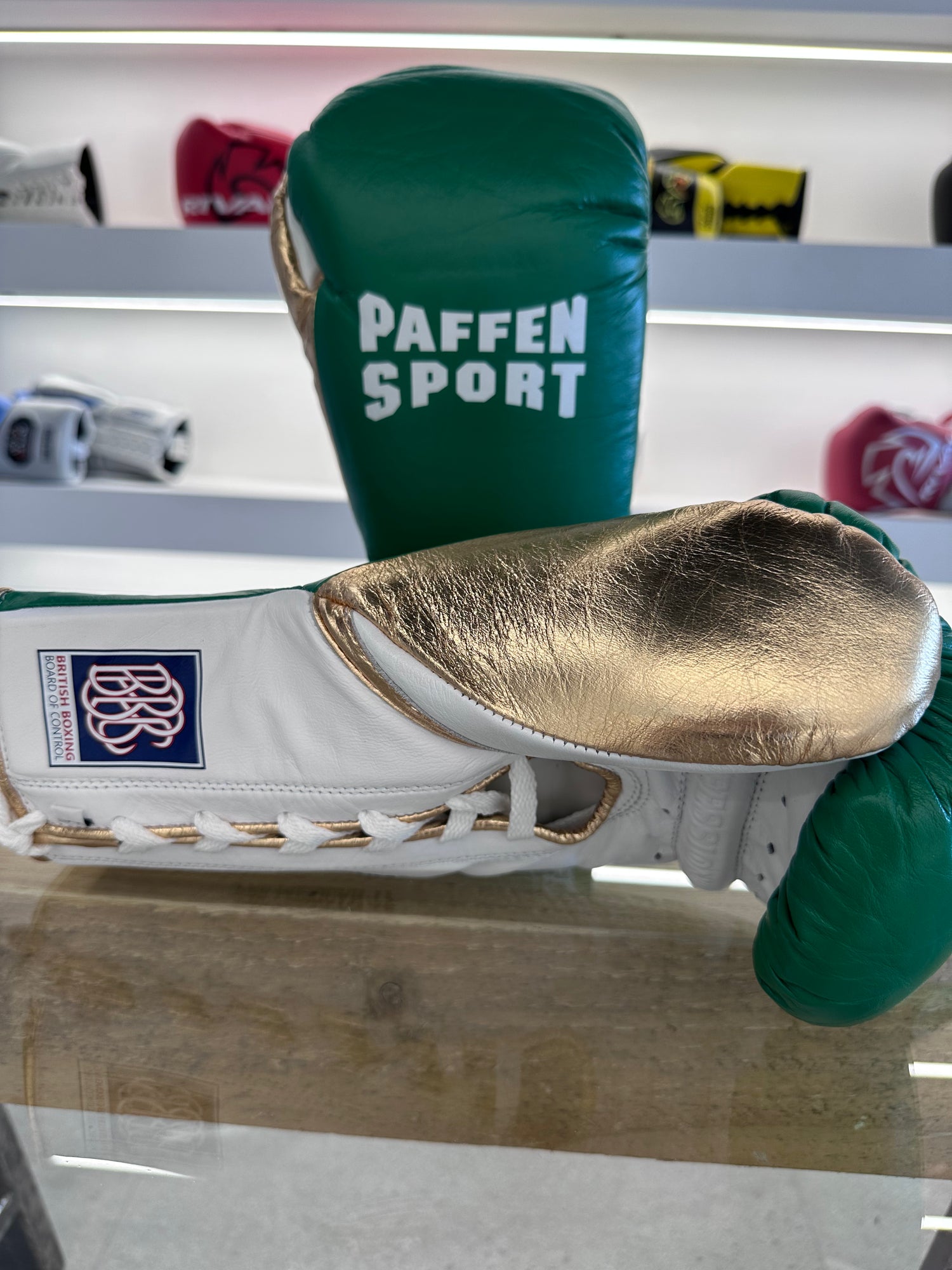 PAFFEN SPORT PRO MEXICAN TF BOXING GLOVES 10oz GREEN/WHITE/GOLD