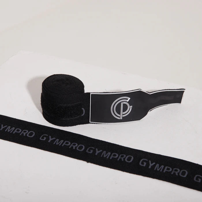 GYMPRO APPAREL BOXING HAND WRAPS 4.5M - BLACK